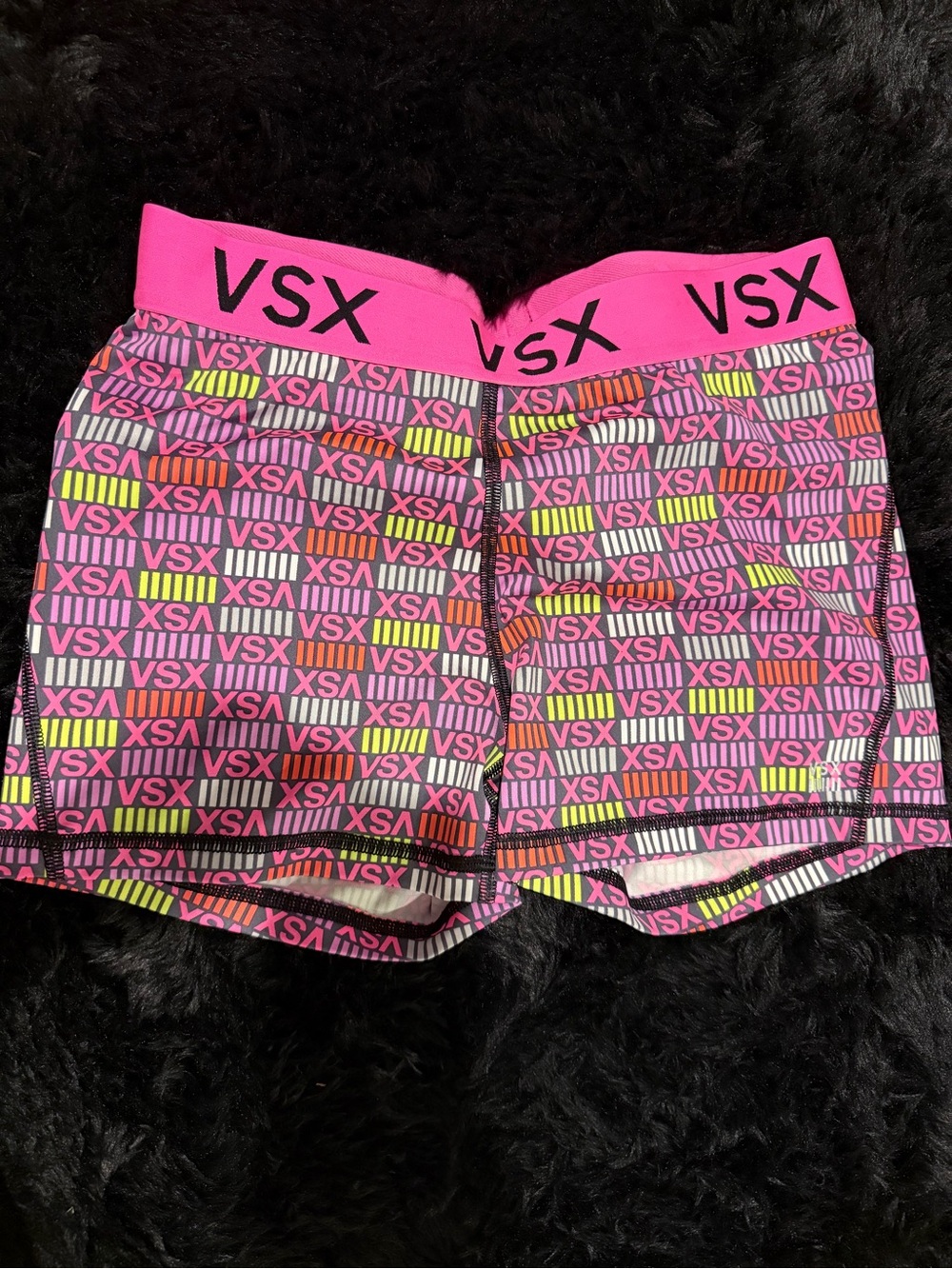 VSX Hot Pink Logo Athletic Shorts with Multicolor Accent